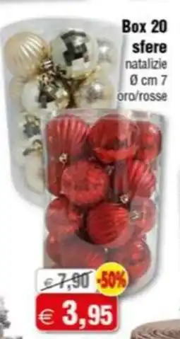 Magazzini Smart Box 20 sfere natalizie ø cm 7 ora/rosse offerta