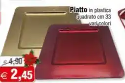 Magazzini Smart Piatto in plastica quadrato cm 33 offerta