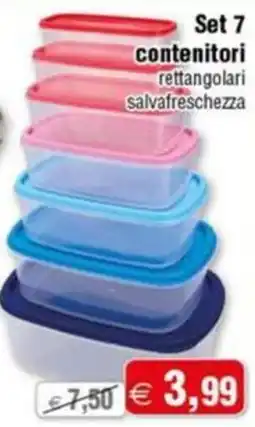 Magazzini Smart Set 7 contenitori rettangolari salvafreschezza offerta