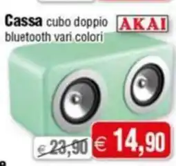 Magazzini Smart AKAI Cassa cubo doppio AKAI bluetooth offerta