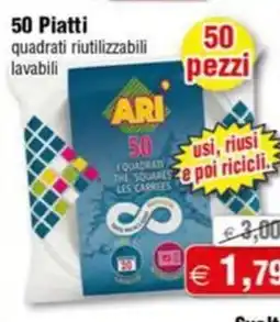 Magazzini Smart 50 Piatti quadrati riutilizzabili lavabili offerta