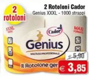 Magazzini Smart 2 Rotoloni Cador Genius XXXL - 1000 strappi offerta
