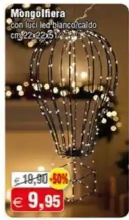 Magazzini Smart Mongolfiera con luci led bianco/caldo offerta