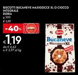 Bennet Biscotti bucaneve maxigocce xl o ciocco integrale DORIA offerta