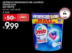 Bennet Detersivo preodosato per lavatrice power caps BIO PRESTO offerta