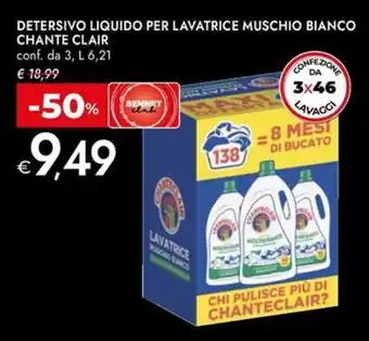 Bennet Detersivo liquido per lavatrice muschio bianco CHANTE CLAIR offerta