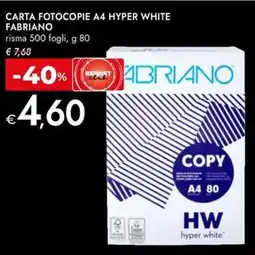 Bennet Carta fotocopie a4 hyper white FABRIANO offerta