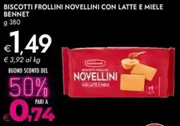 Bennet Biscotti frollini novellini con latte e miele BENNET offerta