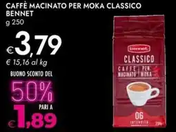 Bennet Caffè macinato per moka classico BENNET offerta