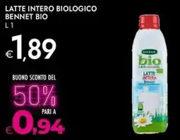 Bennet Latte intero biologico BENNET BIO offerta