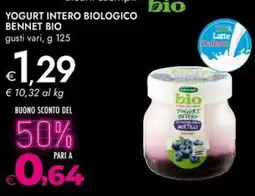 Bennet Yogurt intero biologico BENNET BIO offerta