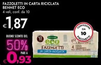 Bennet Fazzoletti in carta riciclata BENNET ECO offerta