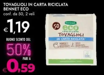 Bennet Tovaglioli in carta riciclata BENNET ECO offerta