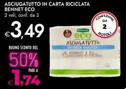 Bennet Asciugatutto in carta riciclata BENNET ECO offerta