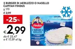 Bennet 2 burger di merluzzo o nasello CAPITAN FINDUS offerta