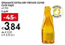 Bennet Spumante extra dry private cuvee CA'DI RAJO offerta