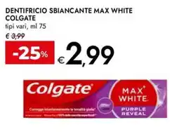 Bennet Dentifricio sbiancante max white COLGATE offerta