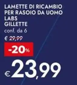 Bennet Lamette di ricambio per rasoio da uomo labs1 GILLETTE offerta