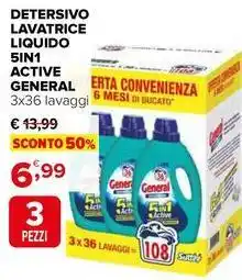 Iperal Detersivo lavatrice liquido 5in1 active GENERAL offerta