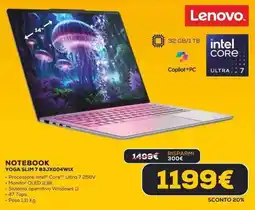 Euronics Lenovo NOTEBOOK YOGA SLIM 7 83JX004WIX offerta