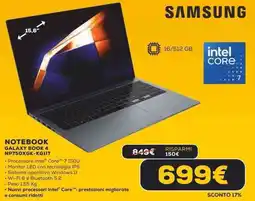Euronics SAMSUNG NOTEBOOK GALAXY BOOK 4 NP750XGK-KG1IT offerta