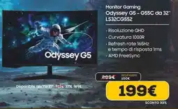 Euronics SAMSUNG Monitor Gaming Odyssey G5 - G55C da 32" LS32CG552 offerta