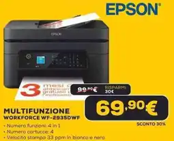 Euronics EPSON MULTIFUNZIONE WORKFORCE WF-2935DWF offerta