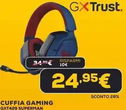 Euronics GXTrust. CUFFIA GAMING GXT429 SUPERMAN offerta