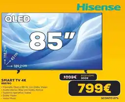 Euronics Hisense SMART TV 4K 85E79Q offerta
