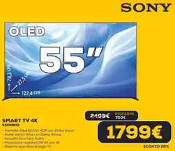 Euronics SONY SMART TV 4K 55XR8M2 offerta