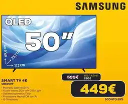Euronics SAMSUNG SMART TV 4K QE50Q7F offerta