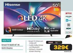 Euronics Hisense 50E79Q Smart TV QLED 43" 4K QLED Display offerta