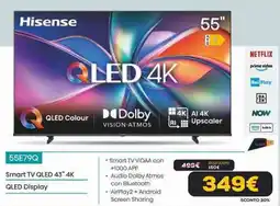 Euronics Hisense 55E79Q Smart TV QLED 43" 4K QLED Display offerta