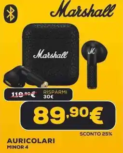 Euronics Marshall auricolari minor 4 offerta