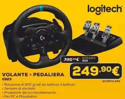 Euronics logitech VOLANTE + PEDALIERA G923 offerta