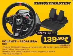 Euronics Thrustmaster volante + pedaliera T128 offerta
