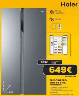 Euronics Haier FRIGORIFERO SIDE BY SIDE HSR3918ENPG offerta
