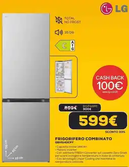Euronics LG FRIGORIFERO COMBINATO GBV5140CPY offerta