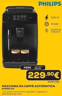 Euronics PHILIPS MACCHINA DA CAFFÈ AUTOMATICA EP0820/00 offerta