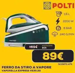 Euronics POLTI FERRO DA STIRO A VAPORE VAPORELLA EXPRESS VE30.20 offerta