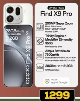 Euronics OPPO AI Phone Find X9 Pro offerta