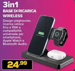 Euronics 3in1 base di ricarica wireless offerta