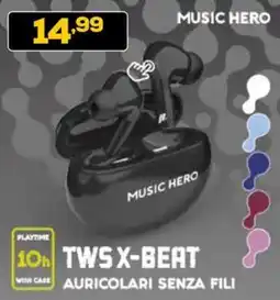 Euronics Music hero tws x-beat auricolari senza fili offerta