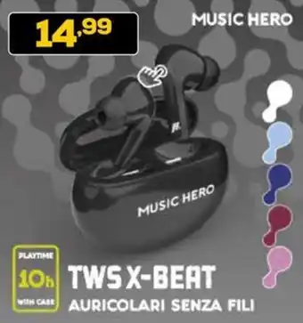 Euronics Music hero tws x-beat auricolari senza fili offerta