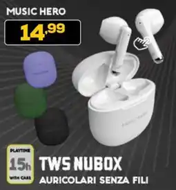 Euronics Music hero tws nubox auricolari senza fili offerta