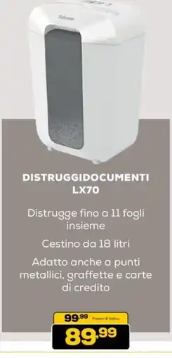 Euronics Distruggidocumenti LX70 offerta