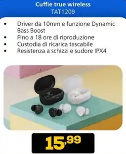 Euronics PHILIPS Cuffie true wireless TAT1209 offerta