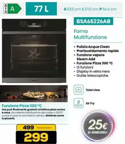 Euronics Hisense BSA65226AB Forno Multifunzione offerta