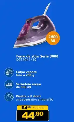 Euronics PHILIPS Ferro da stiro Serie 3000 DST3041/30 offerta