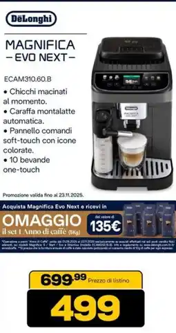 Euronics Delonghi magnifica - evo next- offerta